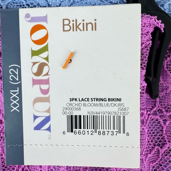 NWT Joyspun 3 Piece Lace String Bikini Panties - Picture 8 of 8